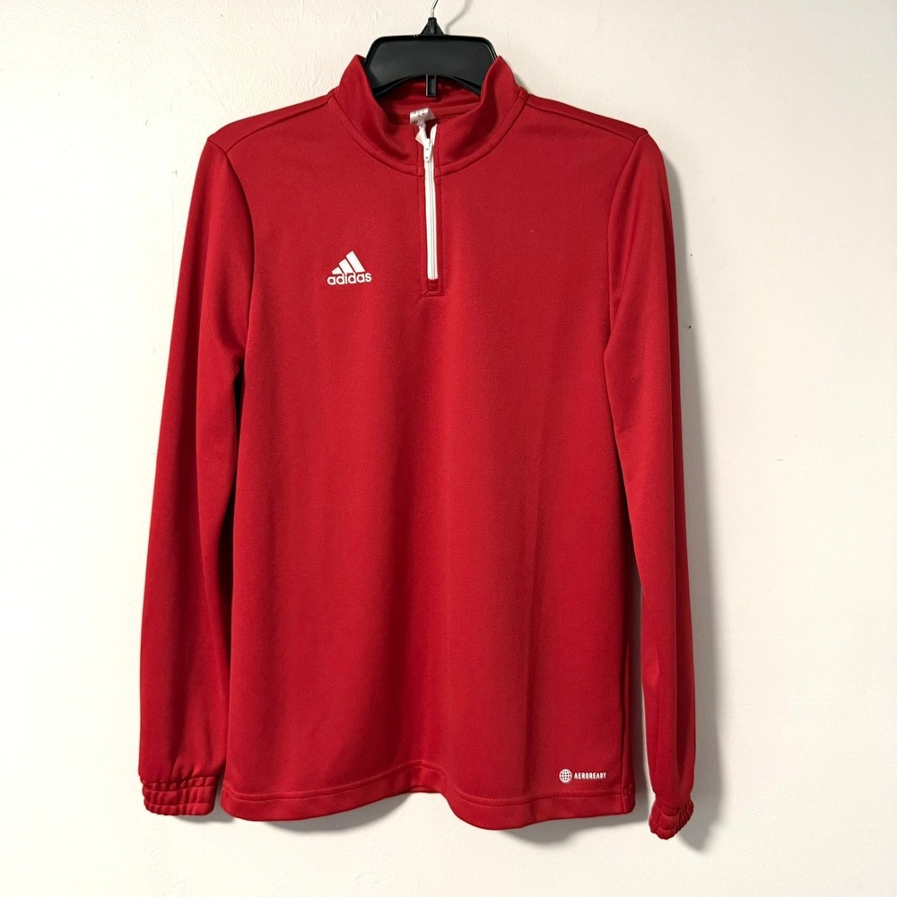 Adidas AEROREADY Mens‎ XL Quarter Zip Pullover Red Training Top Soccer Jacket